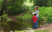 Family fishing in Colorado