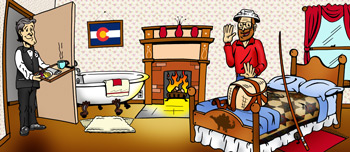 Colorado bed and breakfast, b&b illustration