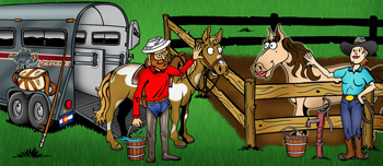 Colorado horse friendly, stables and corrals illustration