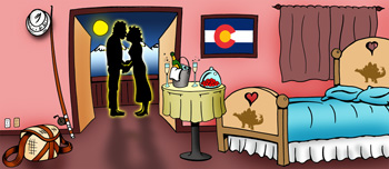 Colorado romantic get aways and honeymoon rentals illustration
