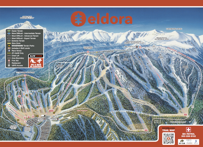 Eldora Mountain Ski Resort Trail Map, Eldora, Colorado