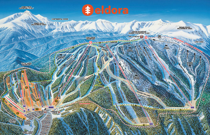 Eldora Mountain Ski Resort Trail Map, Colorado