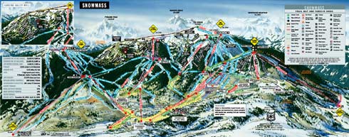 snowmass ski resort trail map, Colorado