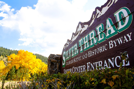 Sign for the South Fork Visitors Center in Colorado
