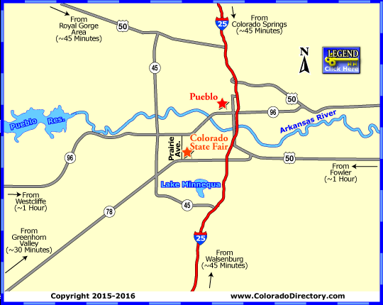 Colorado State Fair Location Map, Pueblo, Colorado