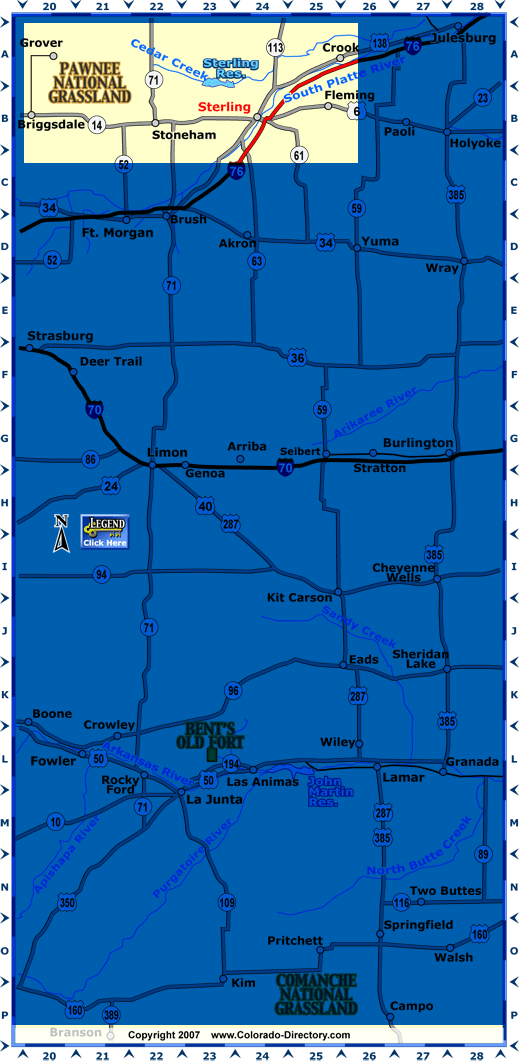 Eastern Colorado Map