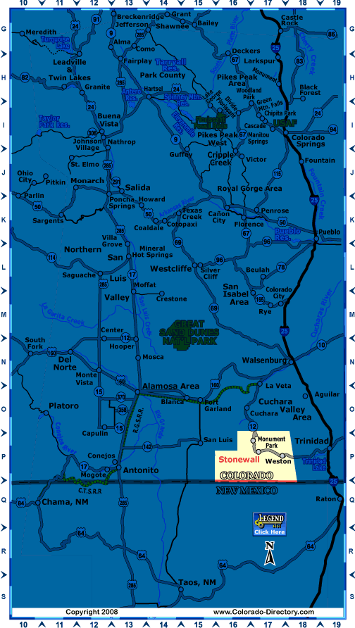 South Central Colorado Map