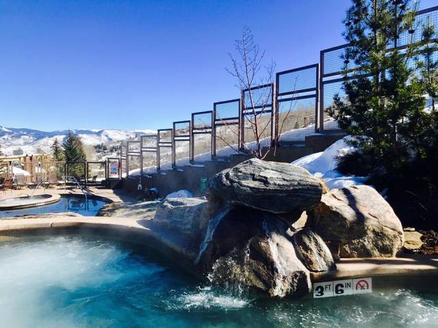 Outdoor Hot Tub and pool at Timberline Condos near Aspen and Snowmass, Colorado