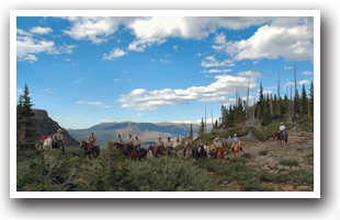 Horseback riders from Camp Hale near Vail, Colorado