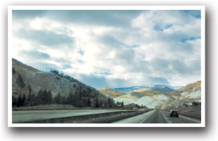 Vail Pass from car window in the Vail Colorado area
