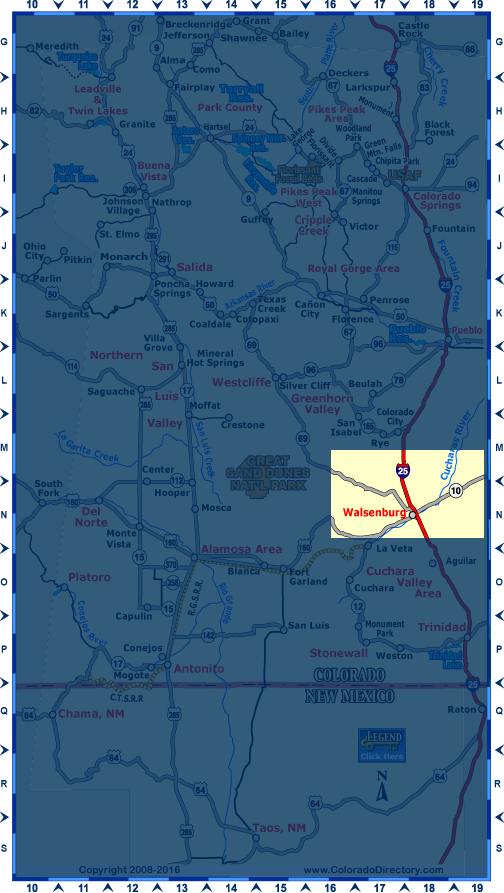 South Central Colorado Map