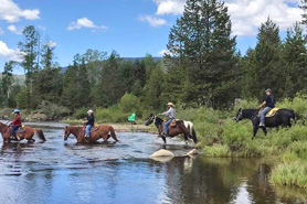 Horseback Riding at Winding River Resort near Grand Lake, Colorado. Spend a Week Vacationing enjoying Family Playtime, Horse Trail Rides, Sleigh Rides, and Chuckwagon Suppers.