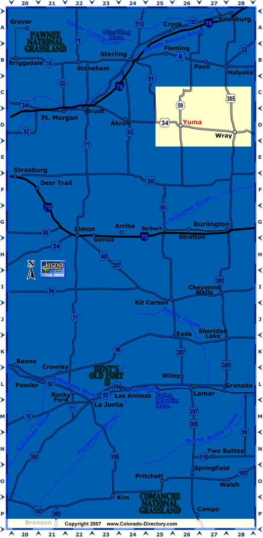 Eastern Colorado Map